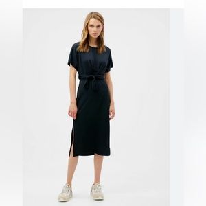 Bershka midi dress with tie waist